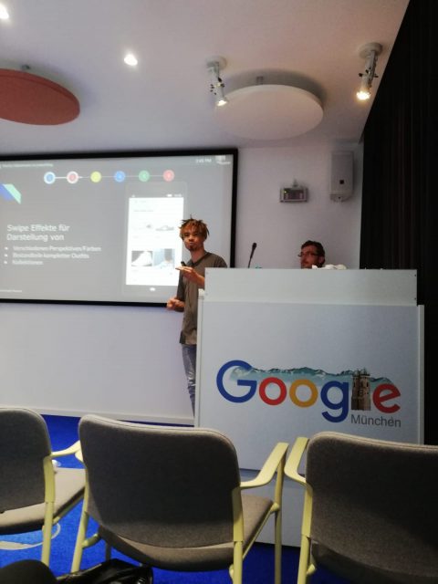 Marc Mulolo bei einem Vortrag bei Google München